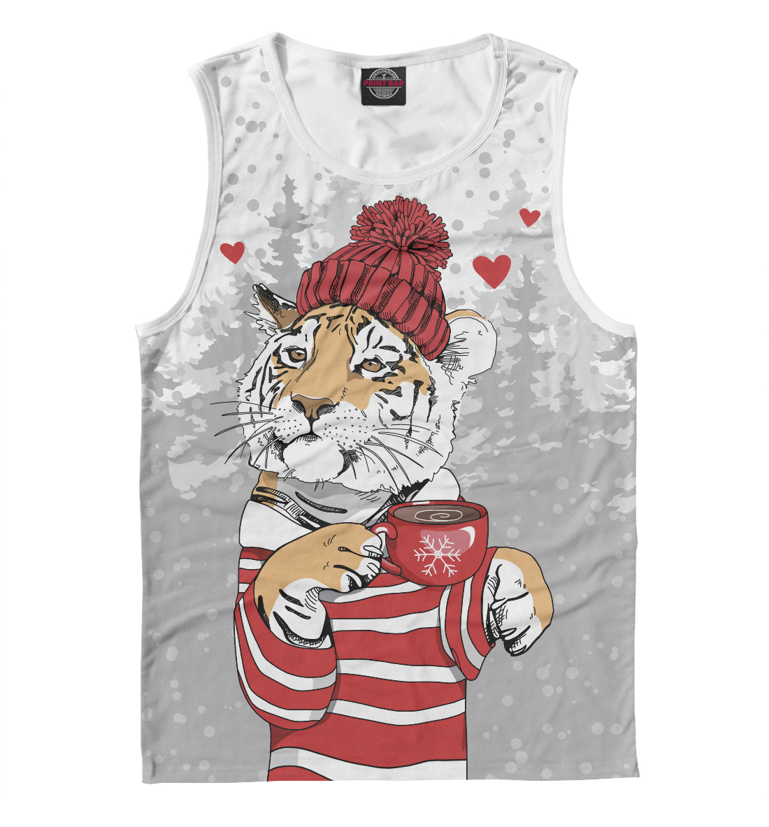 

Тигр с чашкой кофе