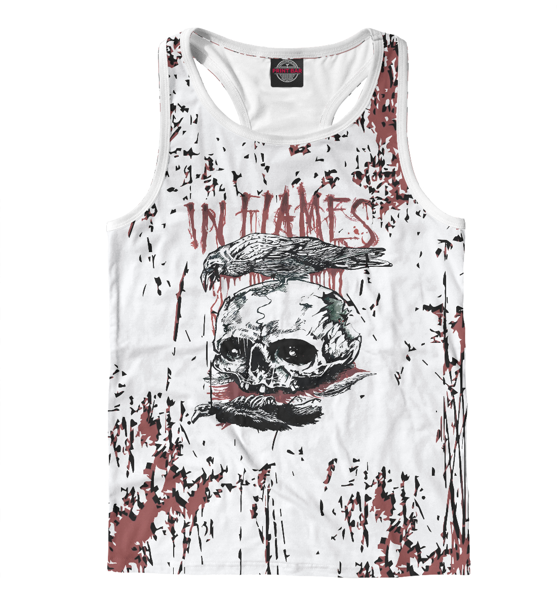 

In flames