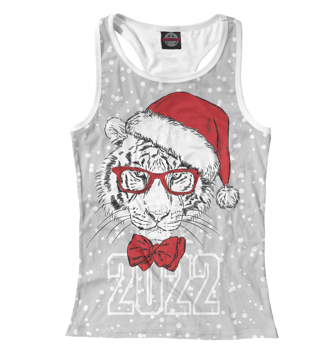 

Белый тигр в шапке Санты