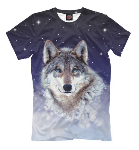 Мужская футболка Ночной волк, Волки  - купить