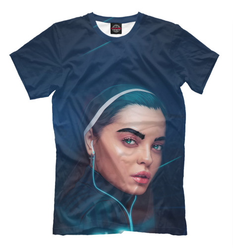 

Мужская футболка Стильная монашка в наушниках