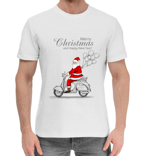 Мужская хлопковая футболка Merry Christmas, Рождество  - купить