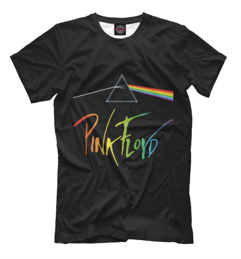 Мужская футболка Pink Floyd радужный логотип  - купить