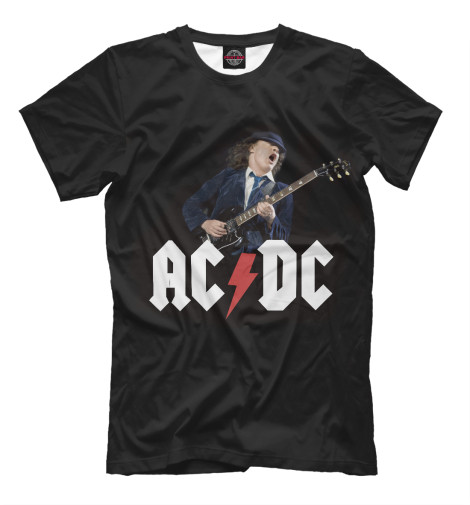 

Мужская футболка AC/DC & гитарист Ангус Янг