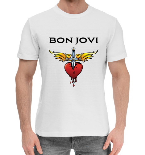 Мужская хлопковая футболка Bon Jovi  - купить