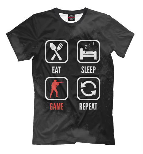 

Мужская футболка Counter Strike Eat Sleep