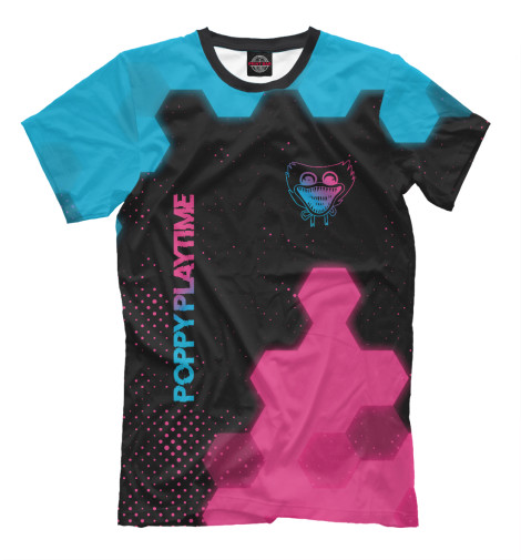 

Мужская футболка Poppy Playtime Neon Gradient (соты)