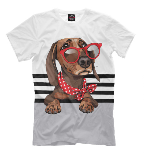 

Мужская футболка Такса в очках