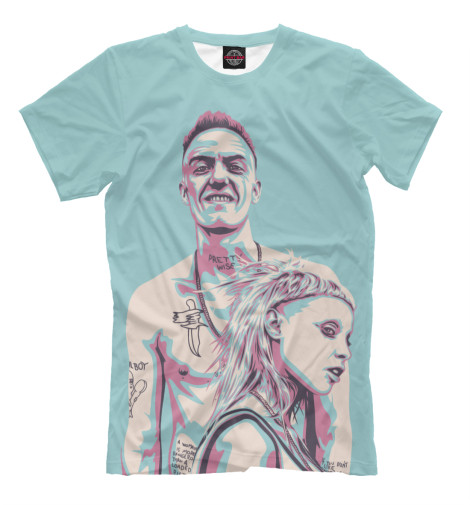 

Мужская футболка Die Antwoord: Ninja and Yolandi (Blue)