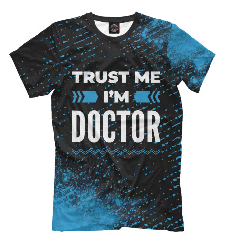 

Мужская футболка Trust me I'm Doctor (синий)