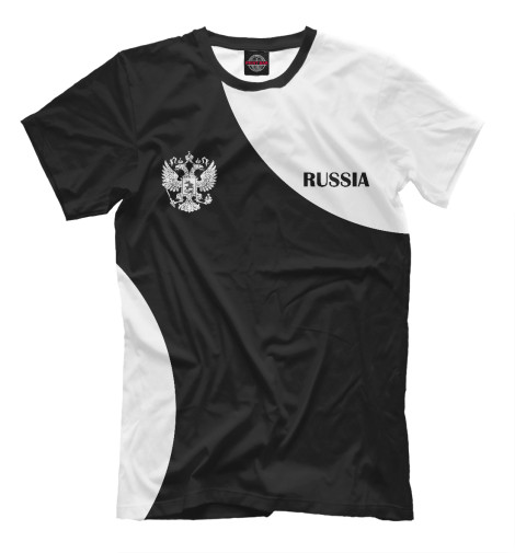 Мужская футболка Russia Black&White, Символика РФ  - купить