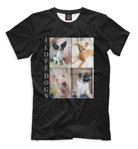 

Мужская футболка I love dogs