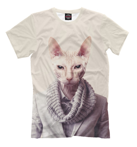 

Мужская футболка Кот в костюмчике