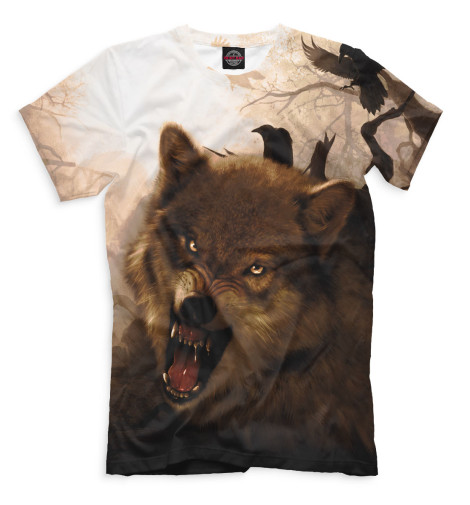 Мужская футболка Волк, Волки  - купить