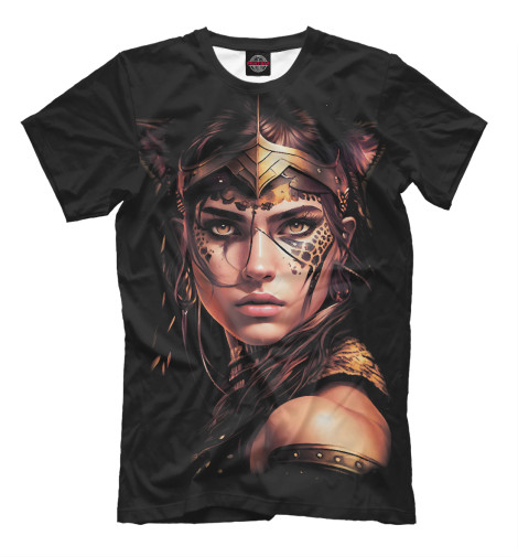 

Мужская футболка Девушка леопард