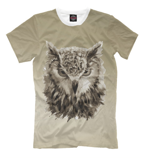 

Мужская футболка Сова (бежевый градиент)