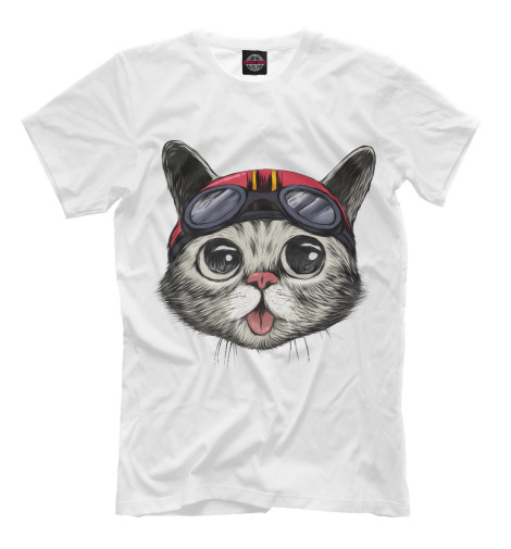 

Мужская футболка Байкер Кот