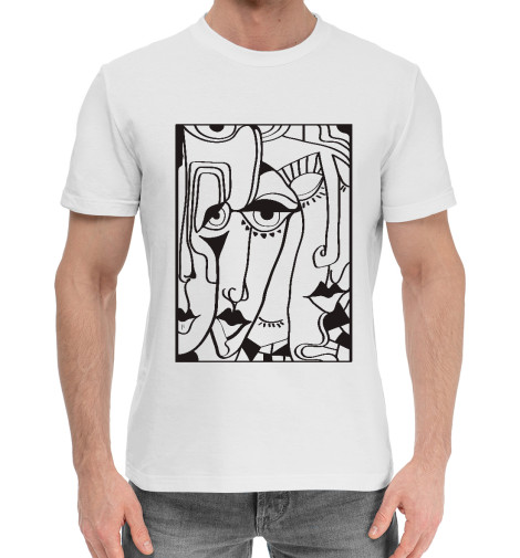 

Мужская хлопковая футболка Abstract faces