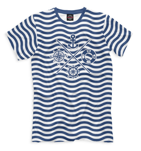 Мужская футболка Тельняшка, Морская тематика  - купить