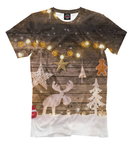 

Мужская футболка Новогодние украшения