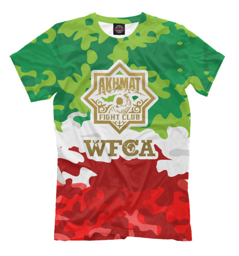

Мужская футболка Ахмат и чеченский флаг камуфляж