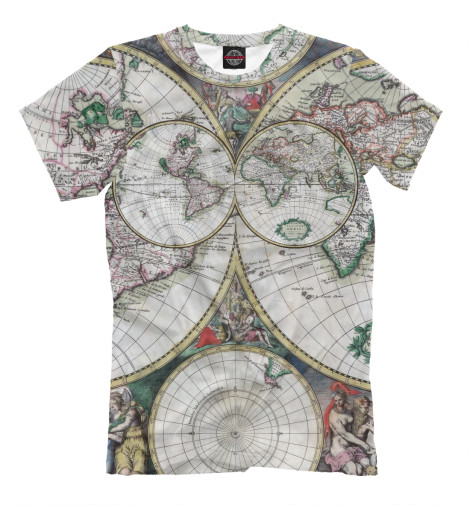 

Мужская футболка Старинная карта мира