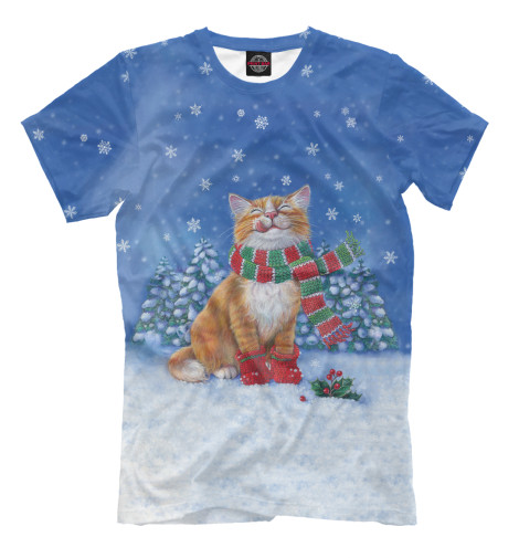 Мужская футболка Christmas Cat, Новый год - разное  - купить