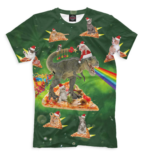 Мужская футболка Динозавр, Ugly Christmas  - купить