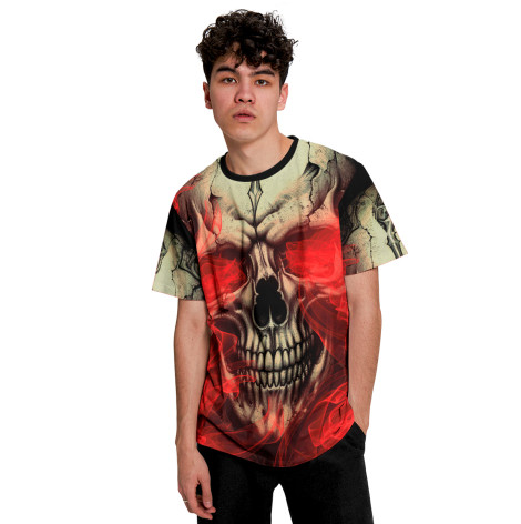 

Мужская футболка Череп с красным дымом