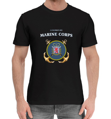 Мужская хлопковая футболка Luxembourg Marine Corps, Морская тематика  - купить