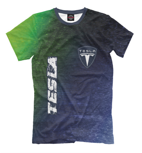 

Мужская футболка Тесла | Tesla + Глитч