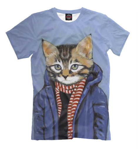 

Мужская футболка Кот в пальто