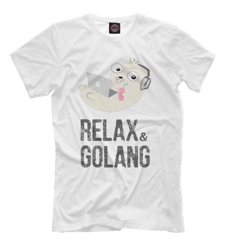 

Мужская футболка Relax & Golang