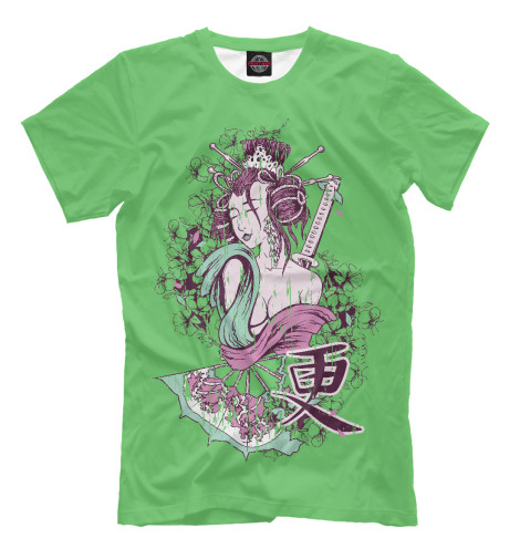 

Мужская футболка Девушка и иероглиф