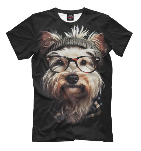 

Мужская футболка Йоркширский терьер в очках