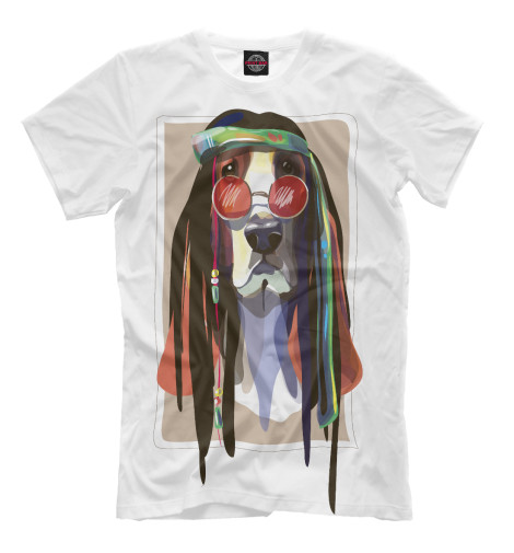 

Мужская футболка Пёс - хиппи