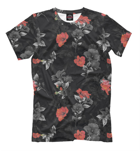 

Мужская футболка Красные цветы