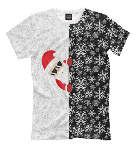 Мужская футболка С Новым Годом!, Дед Мороз и Снегурочка  - купить