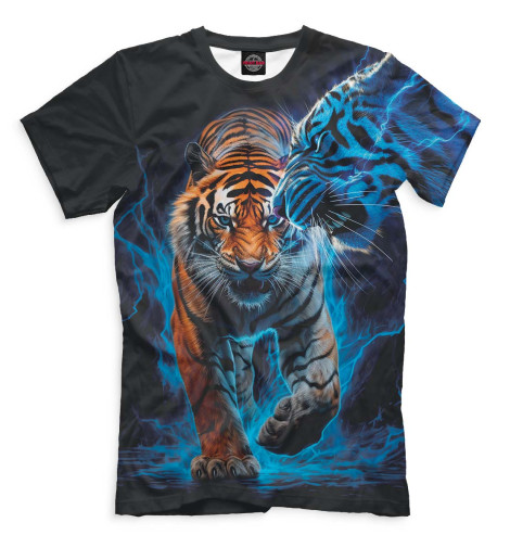 Мужская футболка Два тигра, Тигры  - купить