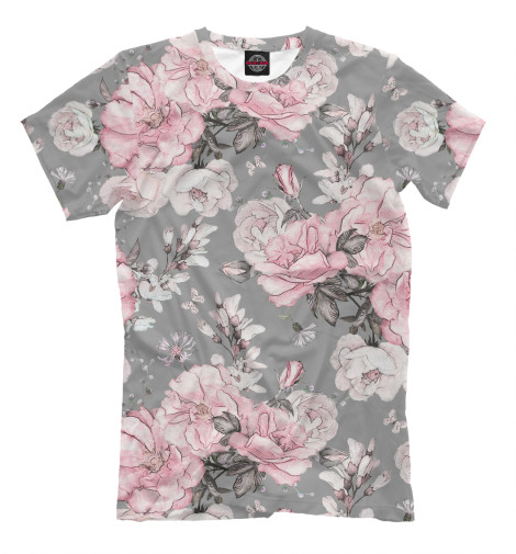 Мужская футболка Розовые розы, Розы  - купить