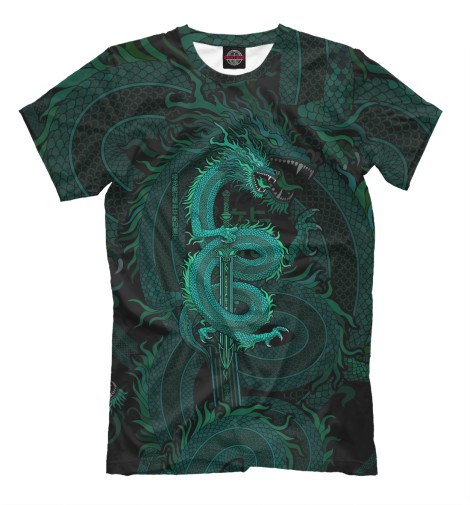 

Мужская футболка Зеленый дракон - древний Китай