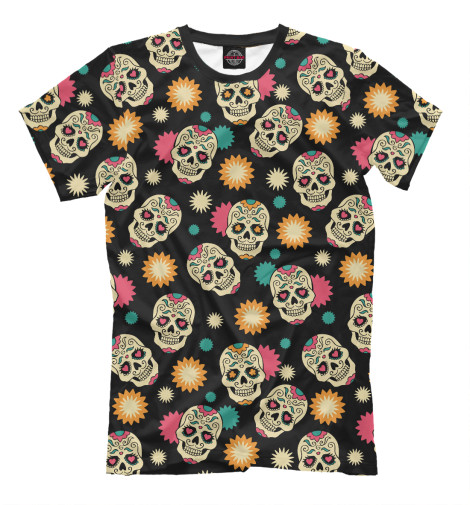 Мужская футболка День мёртвых, Мексика, Черепа  - купить