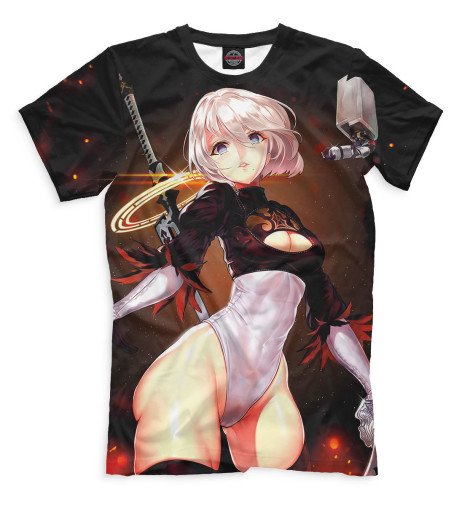 

Мужская футболка Nier Automata 2b темный