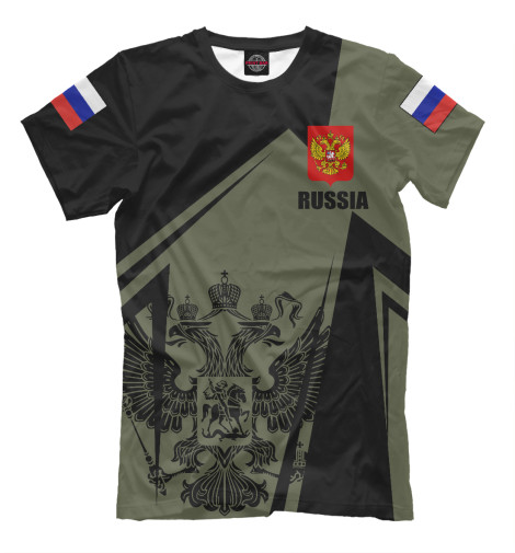 Мужская футболка Россия - герб, Символика РФ  - купить