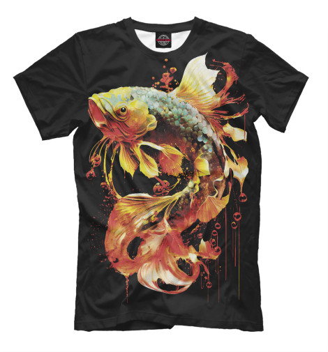 

Мужская футболка Сказочный светящийся карп