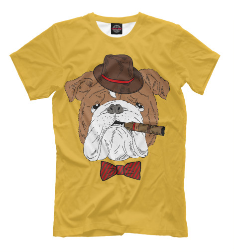 

Мужская футболка Английский бульдог с сигарой
