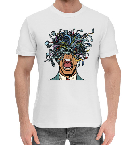 

Мужская хлопковая футболка Безумное лицо
