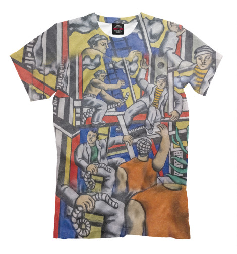 

Мужская футболка Строители, Фернан Леже. 1951г, фрагмент