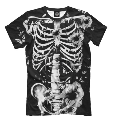 

Мужская футболка Floral Skeleton