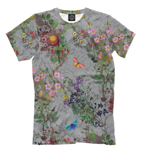 

Мужская футболка Цветы и бабочки